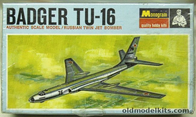 Monogram 1/195 Badger Tu-16 Russian Bomber Blue Box Issue, PA166-70 plastic model kit
